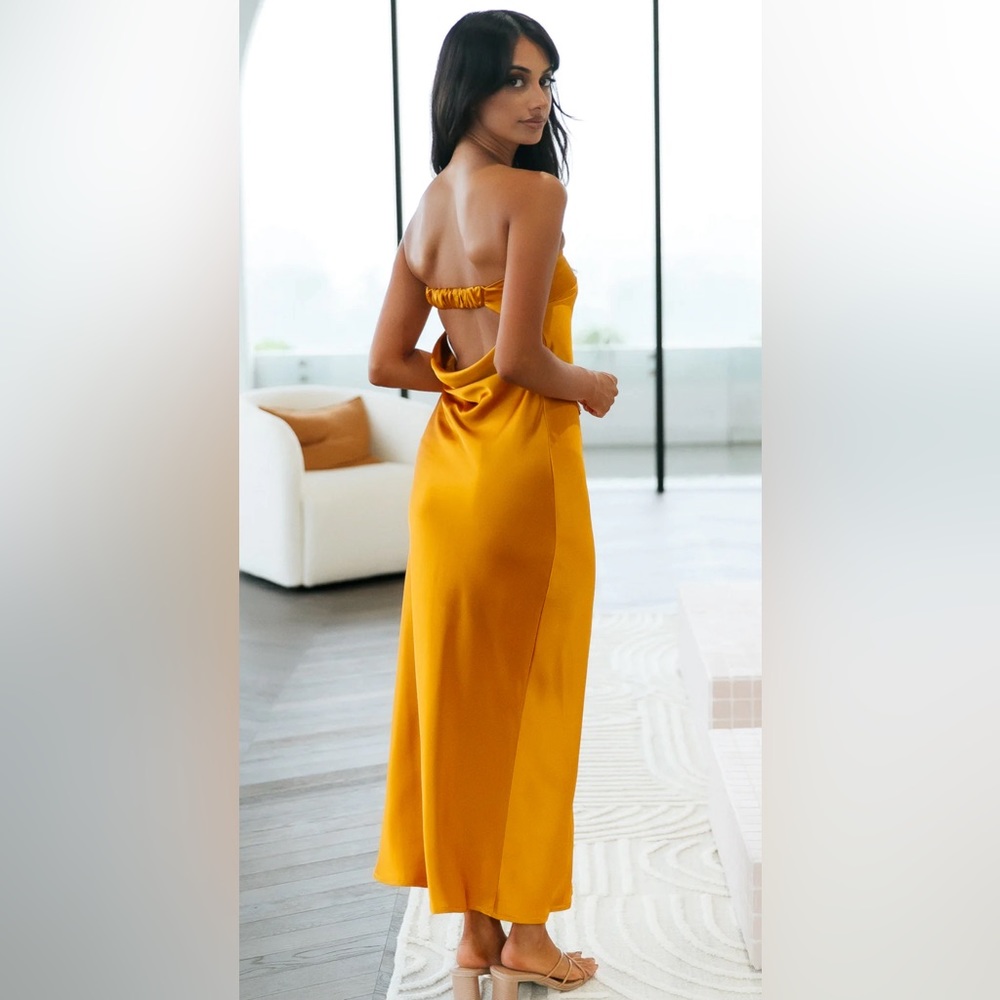 Hello Molly Mustard Midi Dress